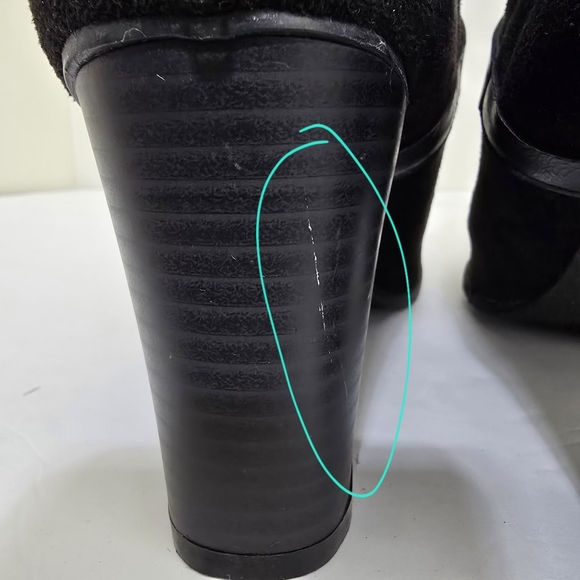 NEW DIRECTIONS size 10 Faux Suede Block Heel Strappy Zip Ankle Jorie Boot Black - Picture 16 of 16